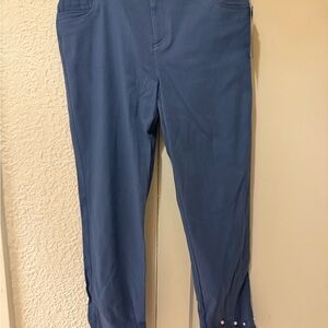 Attyre Men's Navy Chinos with Button Detail